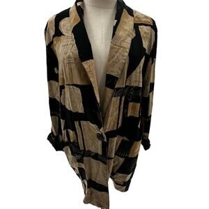 VNTG Kensington Square Black/Tan Lined Blazer- M